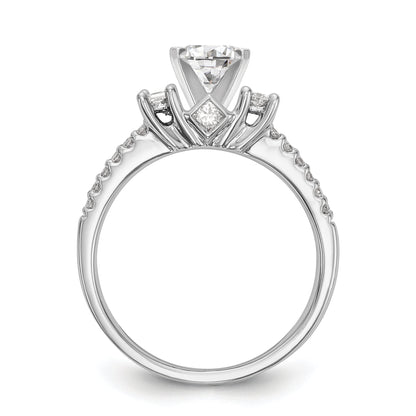 14K White Gold Diamond Peg Set Engagement Ring