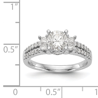 14K White Gold Diamond Peg Set Engagement Ring