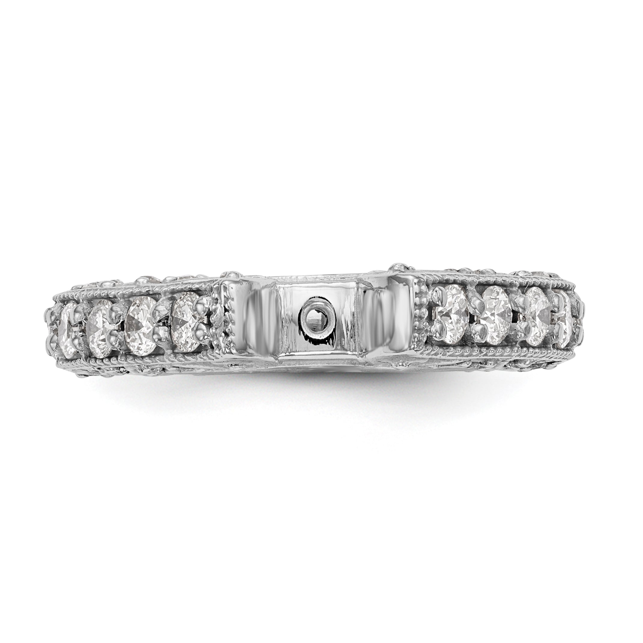 14K White Gold Diamond Peg Set Engagement Ring