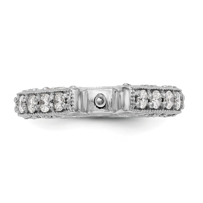 14K White Gold Diamond Peg Set Engagement Ring