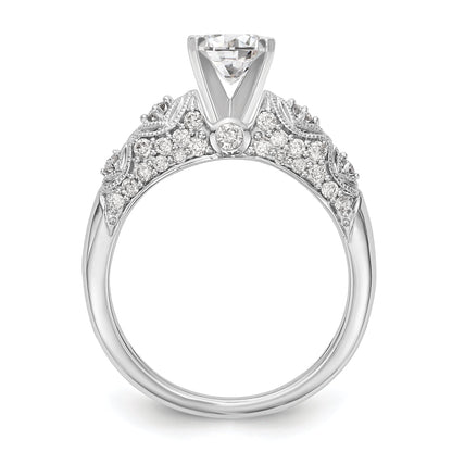 14K White Gold Diamond Peg Set Engagement Ring