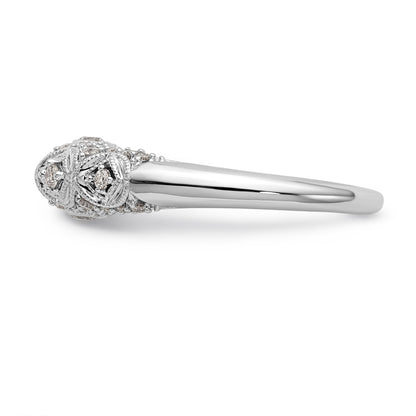14K White Gold Diamond Peg Set Engagement Ring