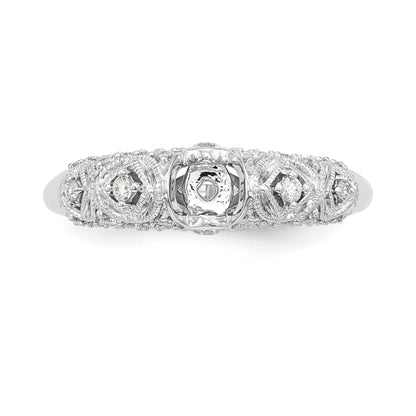 14K White Gold Diamond Peg Set Engagement Ring