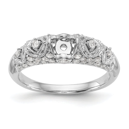 14K White Gold Diamond Peg Set Engagement Ring