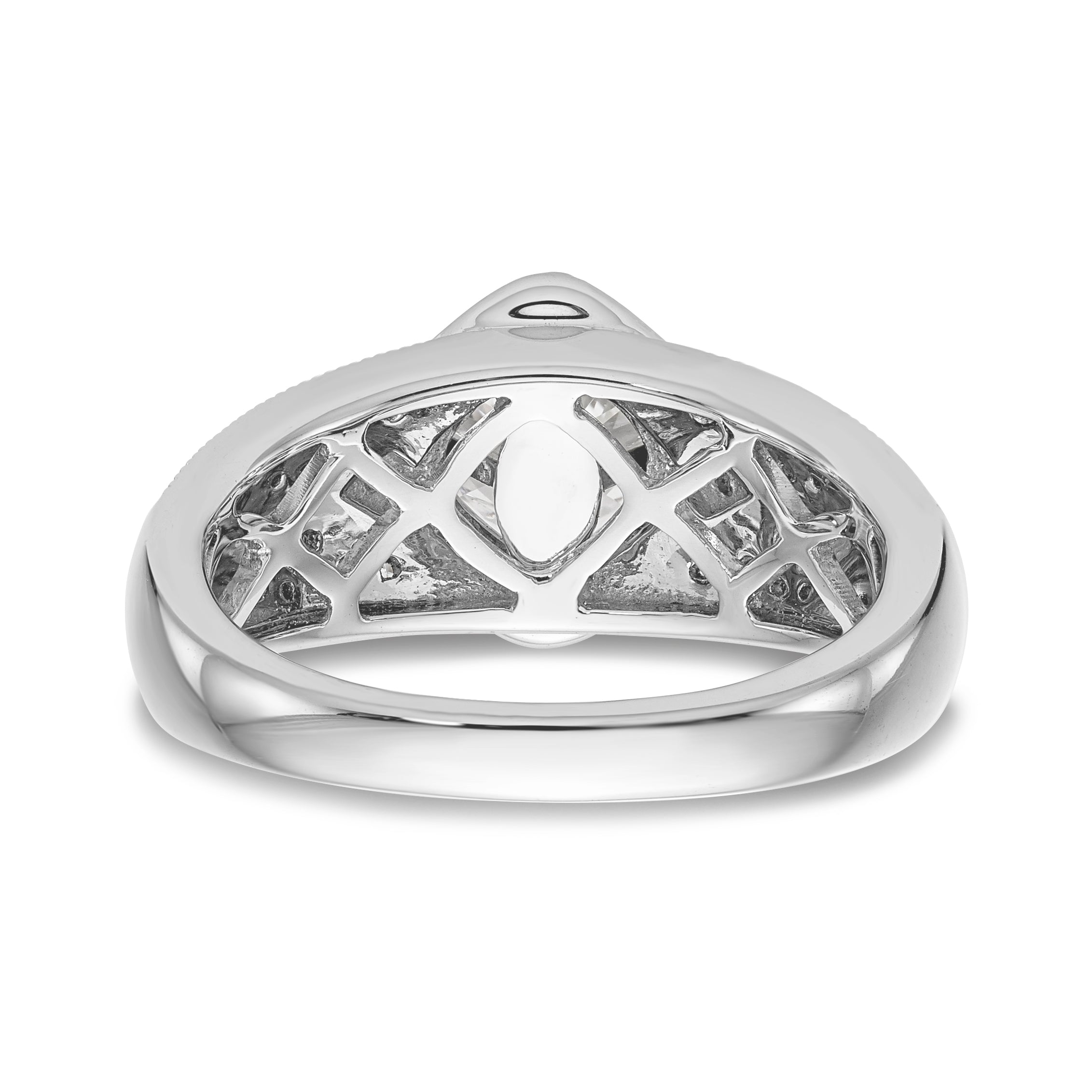 14K White Gold Diamond 4 Prong Round CZ Engagement Ring