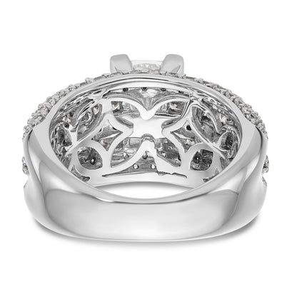 14K White Gold Diamond Peg Set Engagement Ring