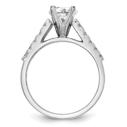 14K White Gold Diamond Peg Set Engagement Ring