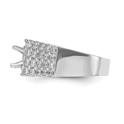 14K White Gold Diamond Peg Set Engagement Ring