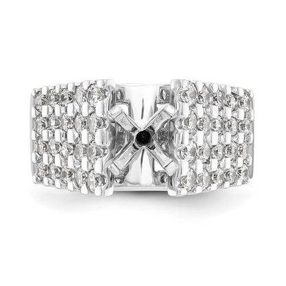 14K White Gold Diamond Peg Set Engagement Ring