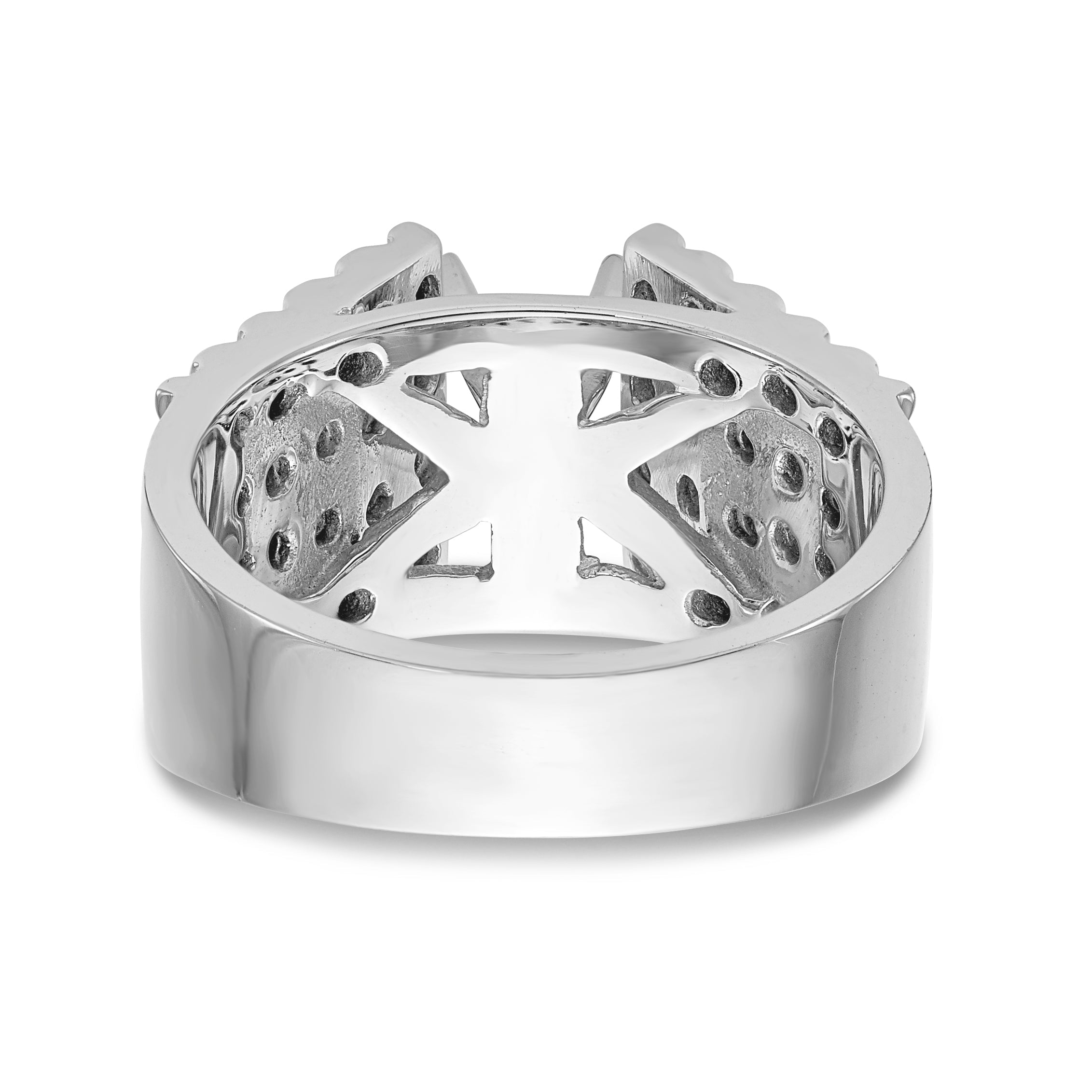 14K White Gold Diamond Peg Set Engagement Ring