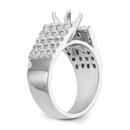 14K White Gold Diamond Peg Set Engagement Ring