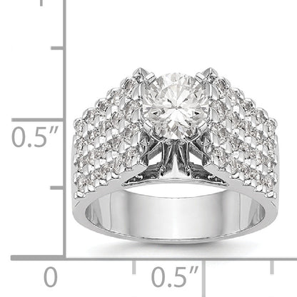 14K White Gold Diamond Peg Set Engagement Ring