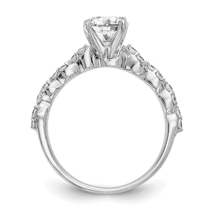 14K White Gold Diamond Peg Set Engagement Ring