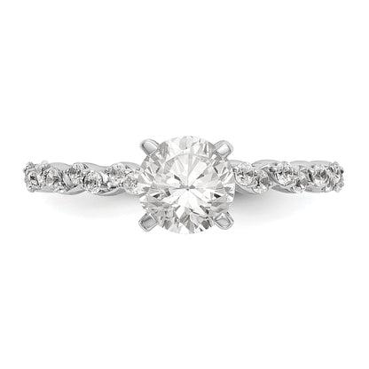 14K White Gold Diamond Peg Set Engagement Ring
