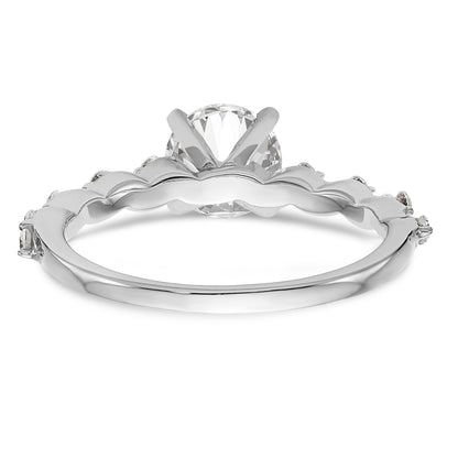 14K White Gold Diamond Peg Set Engagement Ring
