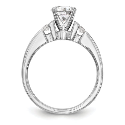 14K White Gold Diamond Peg Set Engagement Ring
