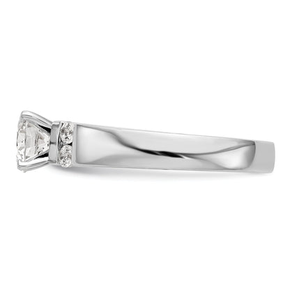 14K White Gold Diamond Peg Set Engagement Ring