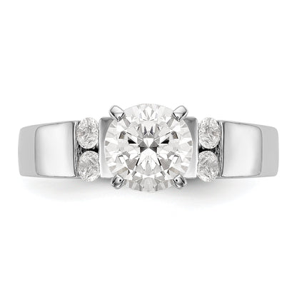 14K White Gold Diamond Peg Set Engagement Ring