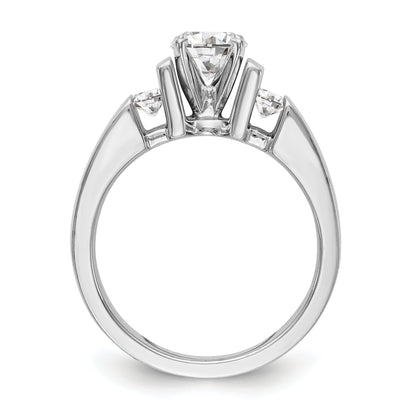 14K White Gold Diamond Peg Set Engagement Ring