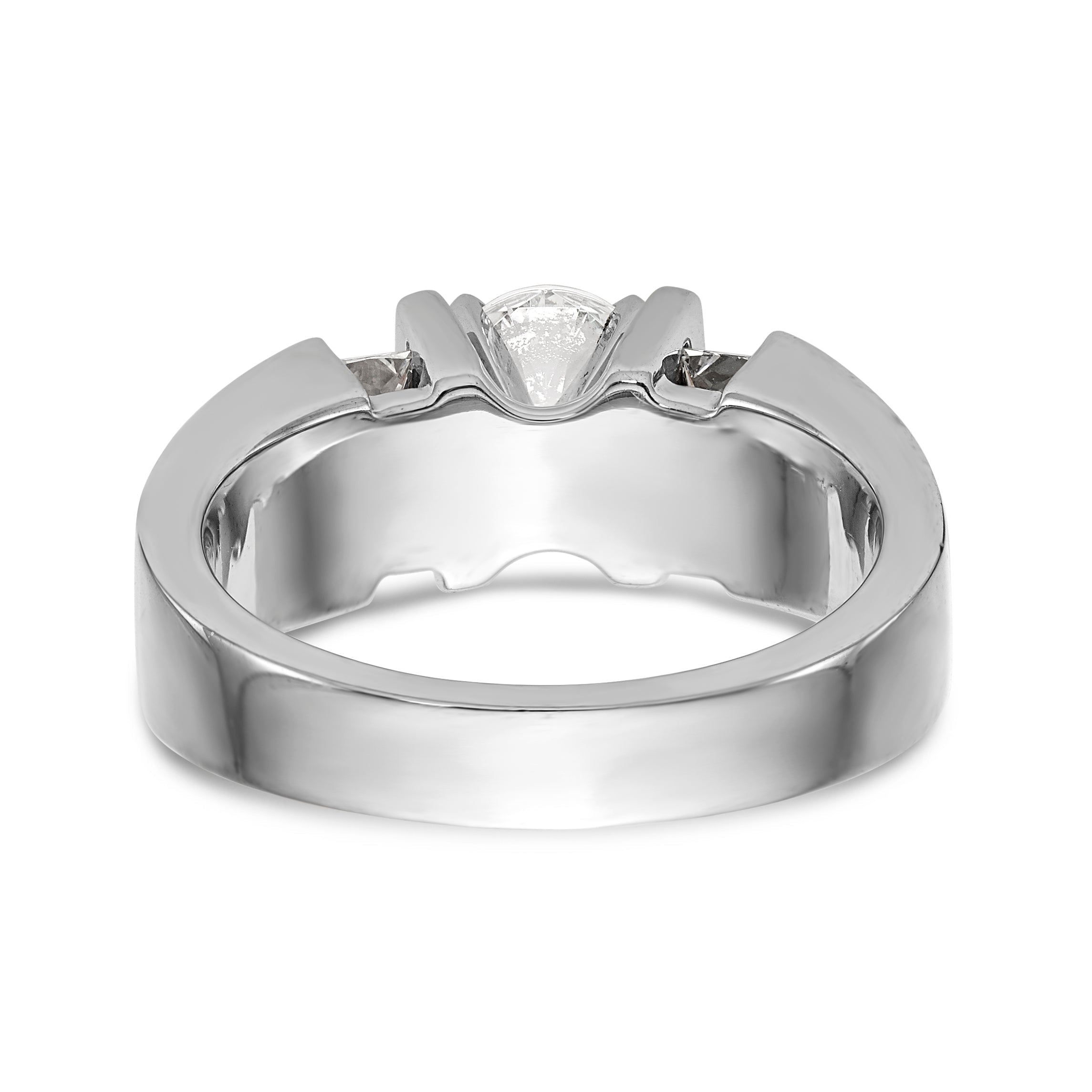 14K White Gold Diamond Peg Set Engagement Ring