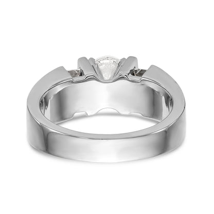 14K White Gold Diamond Peg Set Engagement Ring