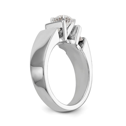 14K White Gold Diamond Peg Set Engagement Ring