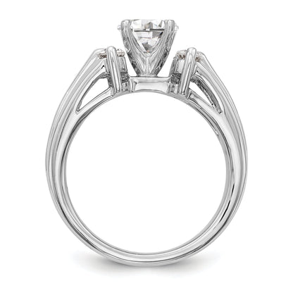 14K White Gold Diamond Peg Set Engagement Ring