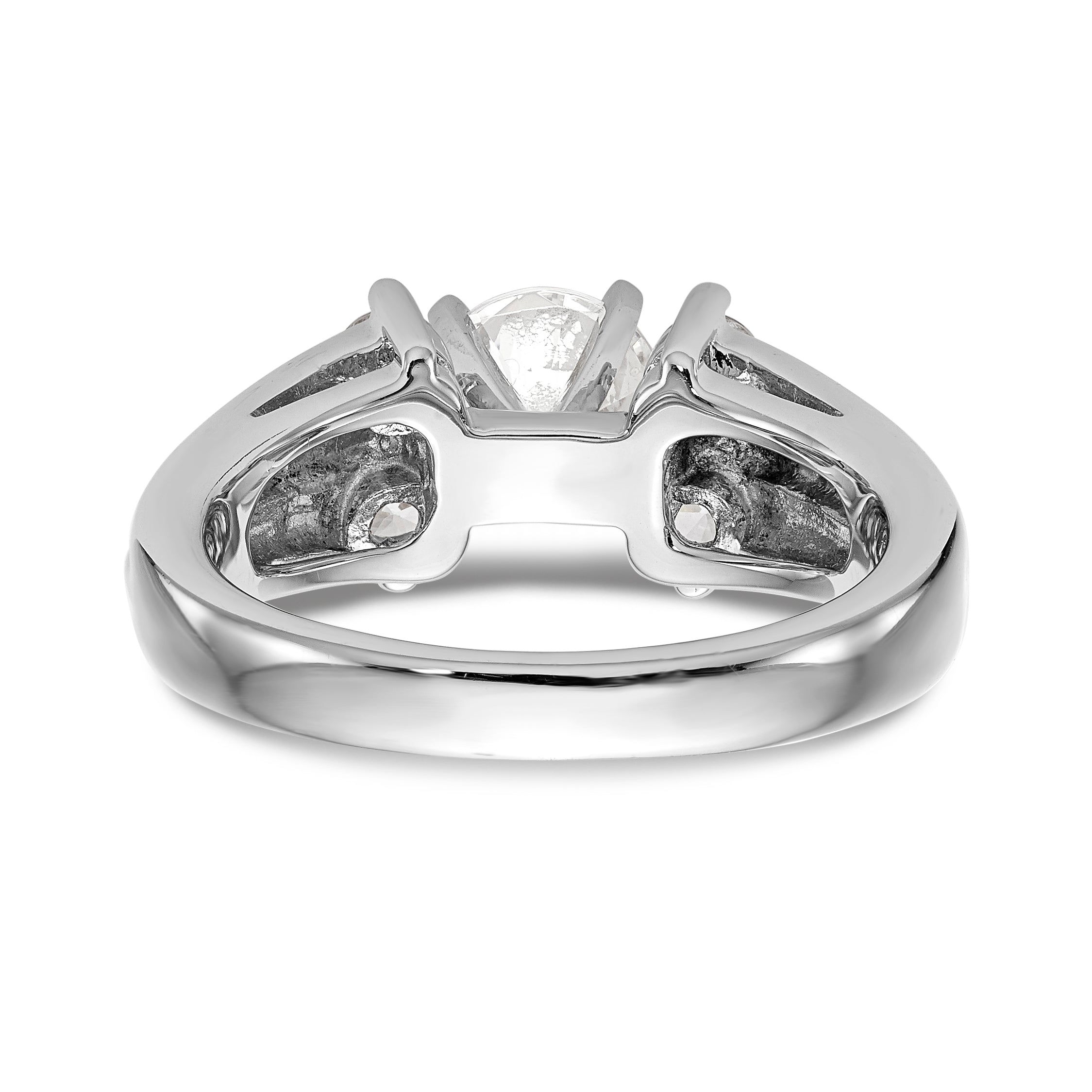 14K White Gold Diamond Peg Set Engagement Ring
