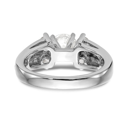 14K White Gold Diamond Peg Set Engagement Ring