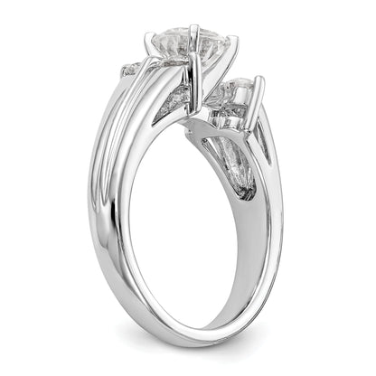 14K White Gold Diamond Peg Set Engagement Ring