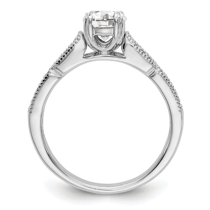 14K White Gold Diamond Peg Set Engagement Ring
