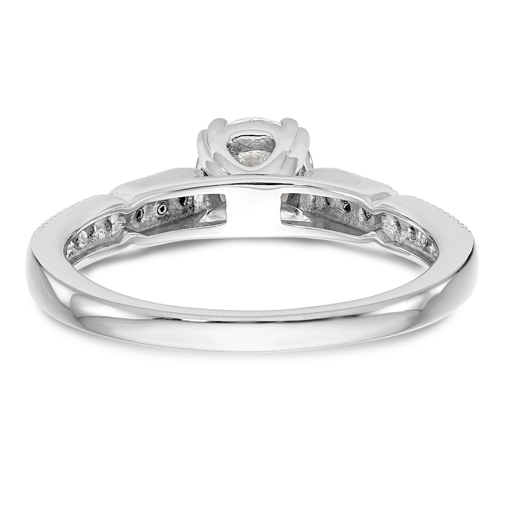 14K White Gold Diamond Peg Set Engagement Ring
