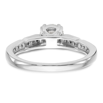 14K White Gold Diamond Peg Set Engagement Ring