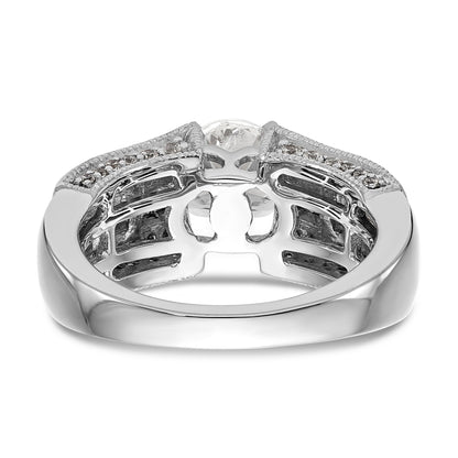 14K White Gold Diamond Peg Set Engagement Ring