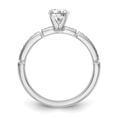 14K White Gold Diamond Peg Set Engagement Ring