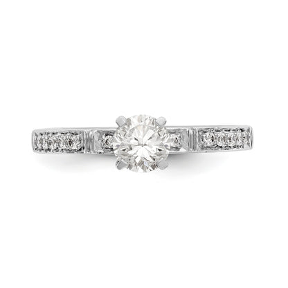 14K White Gold Diamond Peg Set Engagement Ring