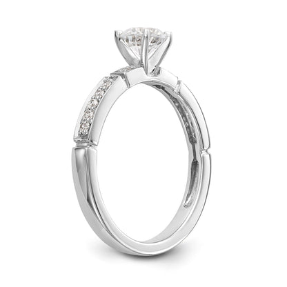 14K White Gold Diamond Peg Set Engagement Ring