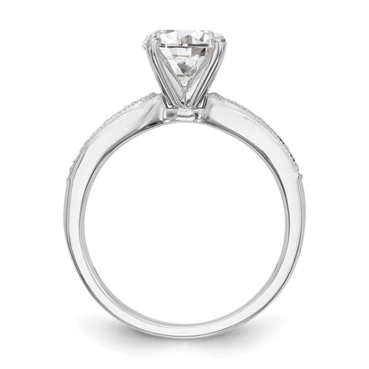 14K White Gold Diamond Peg Set Engagement Ring