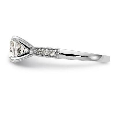 14K White Gold Diamond Peg Set Engagement Ring