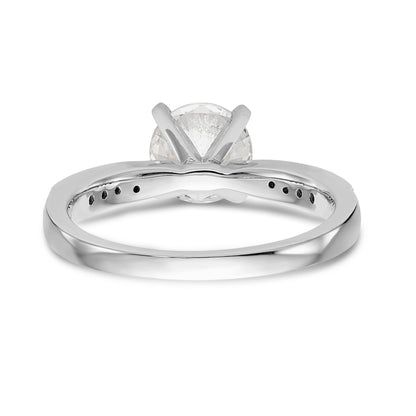 14K White Gold Diamond Peg Set Engagement Ring