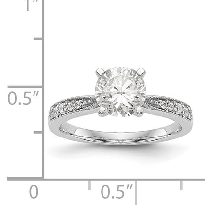 14K White Gold Diamond Peg Set Engagement Ring