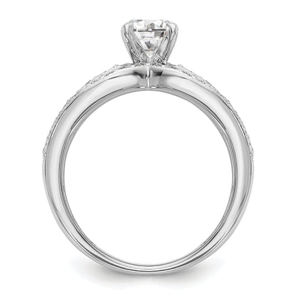 14K White Gold Diamond Peg Set Engagement Ring