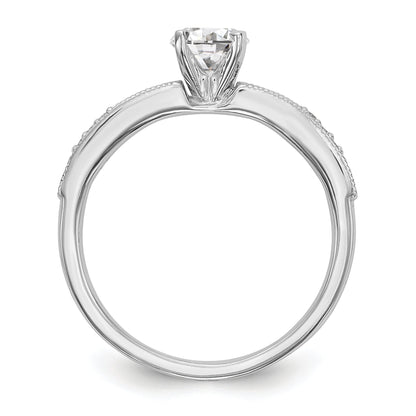 14K White Gold Diamond Peg Set Engagement Ring