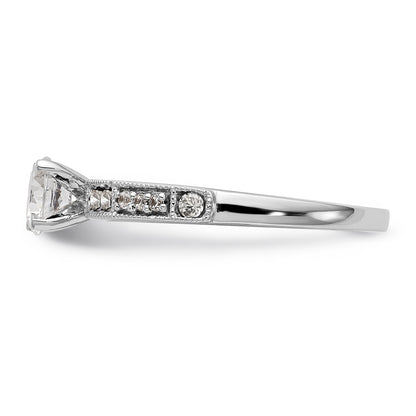 14K White Gold Diamond Peg Set Engagement Ring