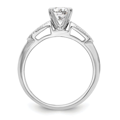 14K White Gold Diamond Peg Set Engagement Ring