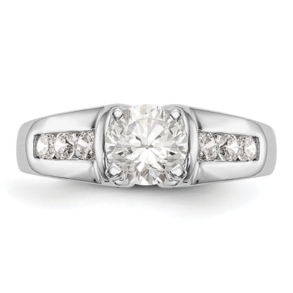 14K White Gold Diamond Peg Set Engagement Ring