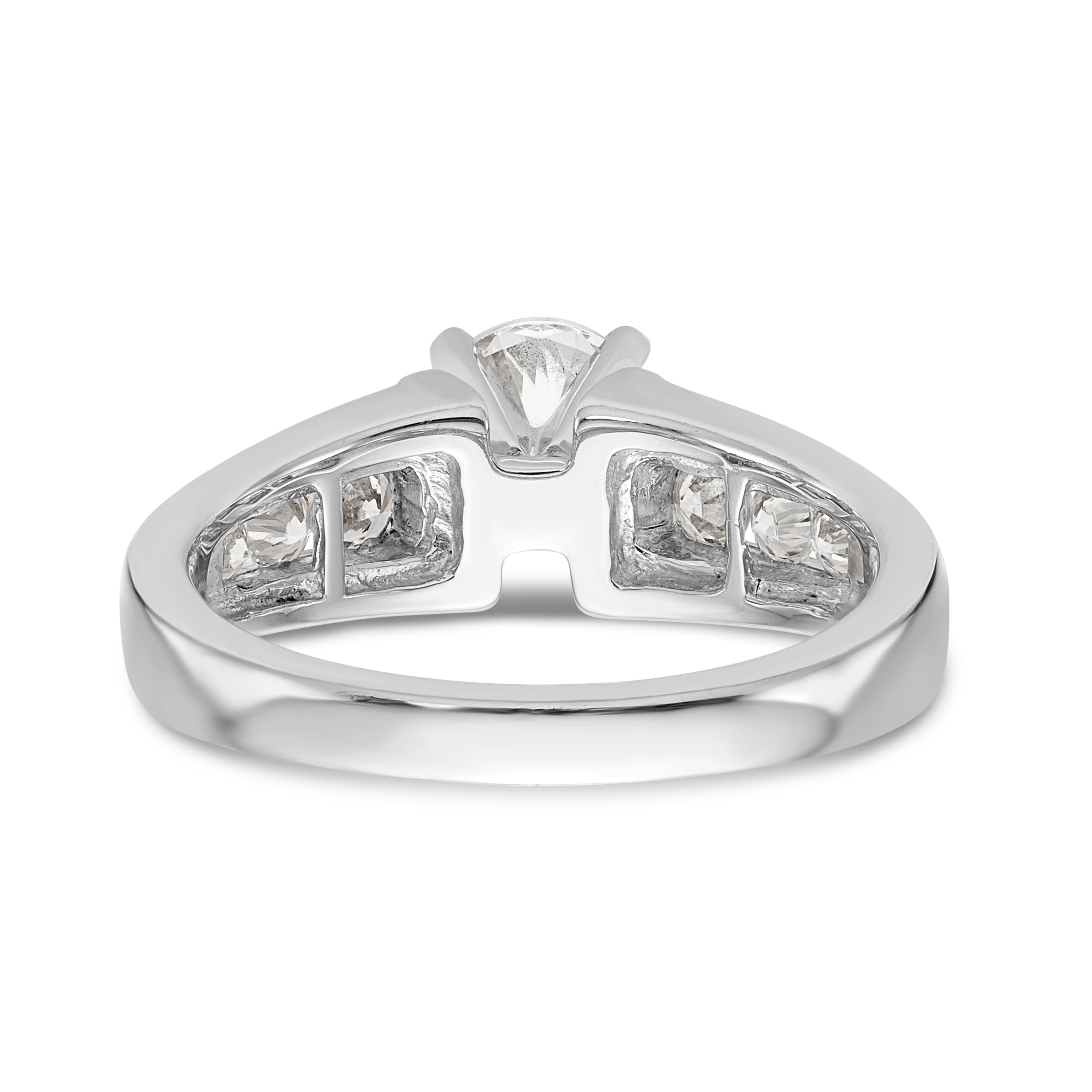 14K White Gold Diamond Peg Set Engagement Ring