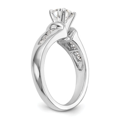 14K White Gold Diamond Peg Set Engagement Ring