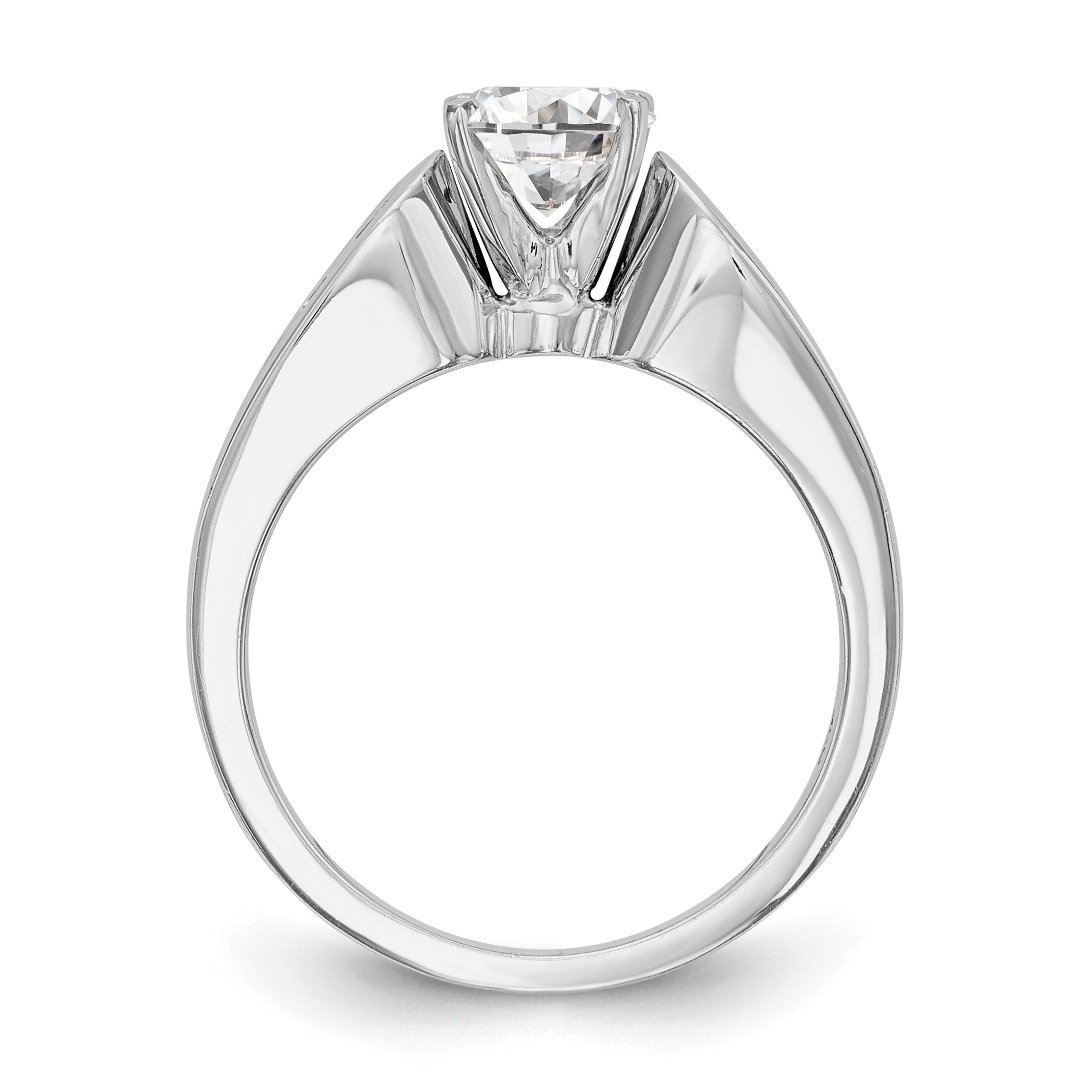 14K White Gold Diamond Peg Set Engagement Ring
