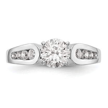 14K White Gold Diamond Peg Set Engagement Ring
